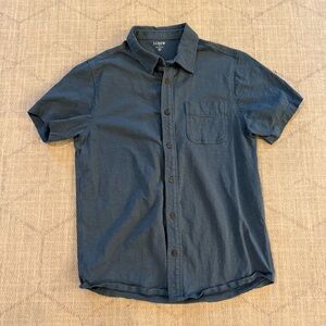 J. Crew Men's Casual Navy Button-Down Shirt Large